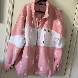 Oversized Playboy x Missguided pink jacket size L